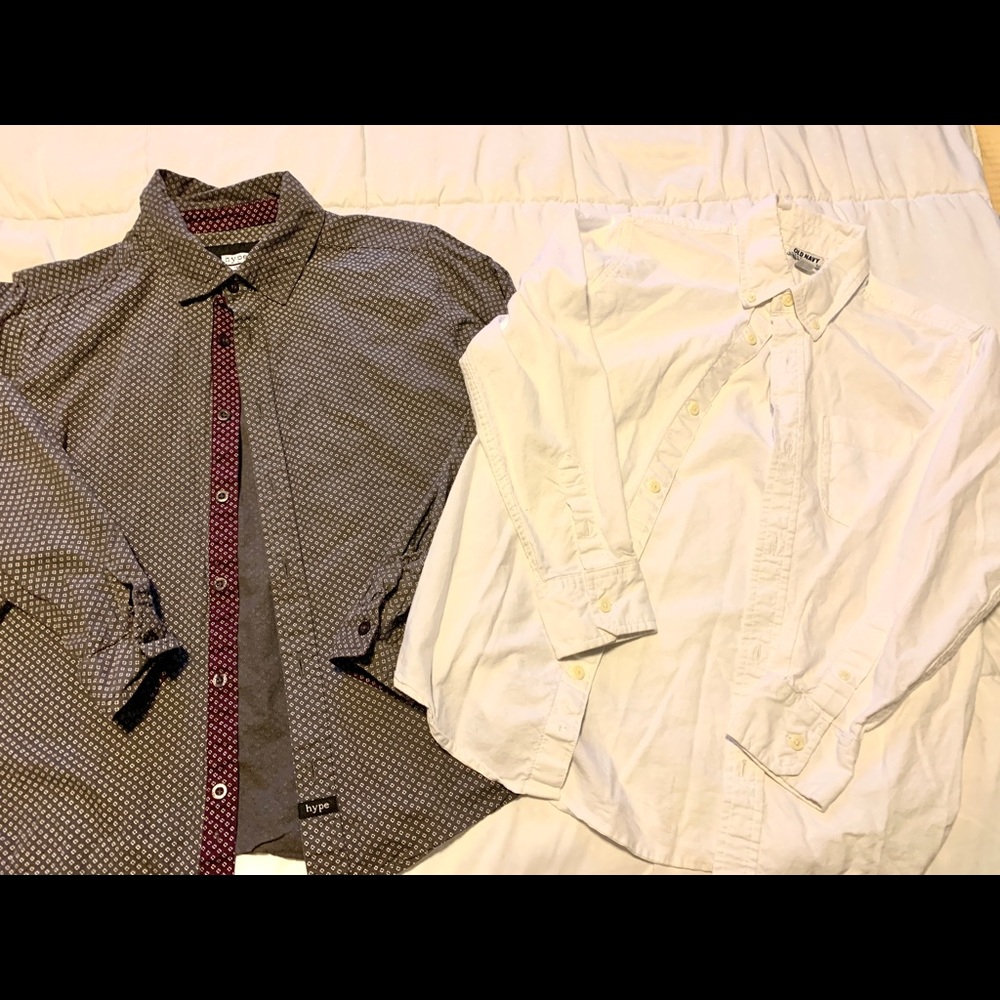 Boys (2) long sleeve button shirts